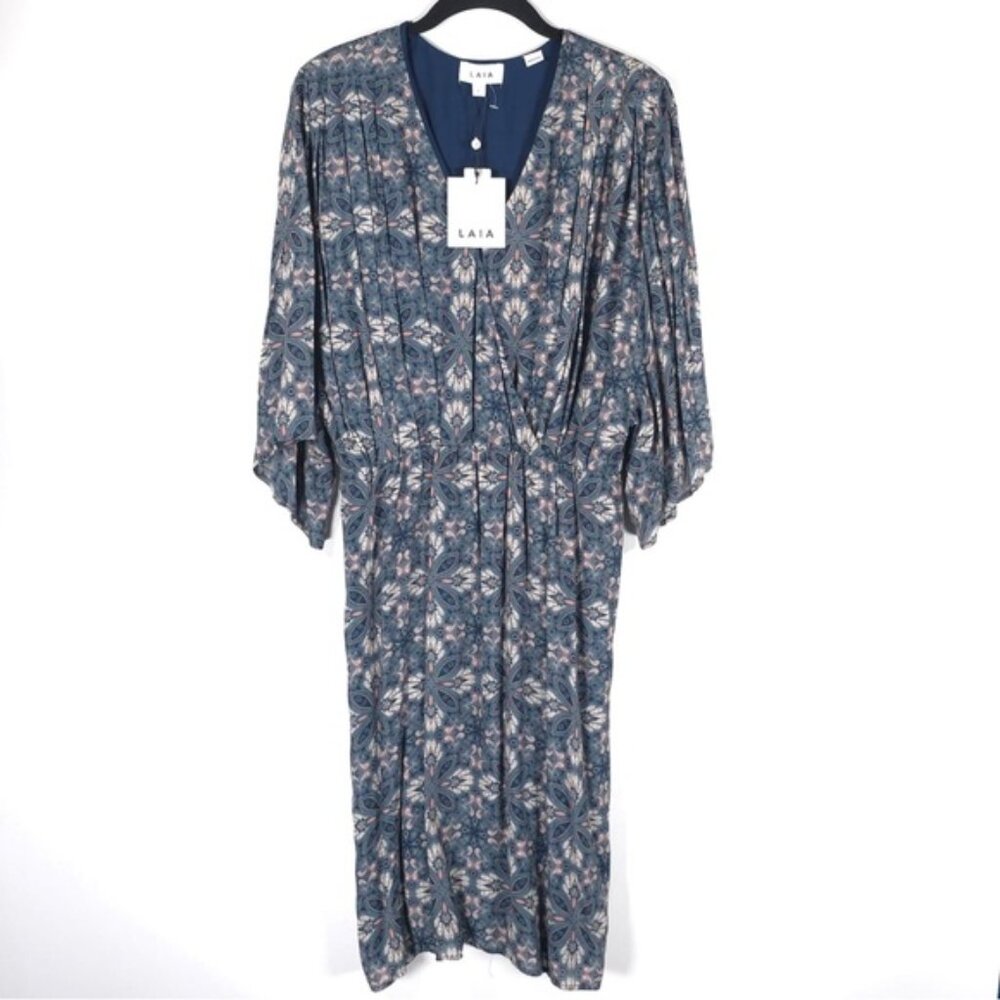 NWT LAIA Anthropologie BOTANICAL Floral Pullover‎ Elastic Waist Viscose Dress 8